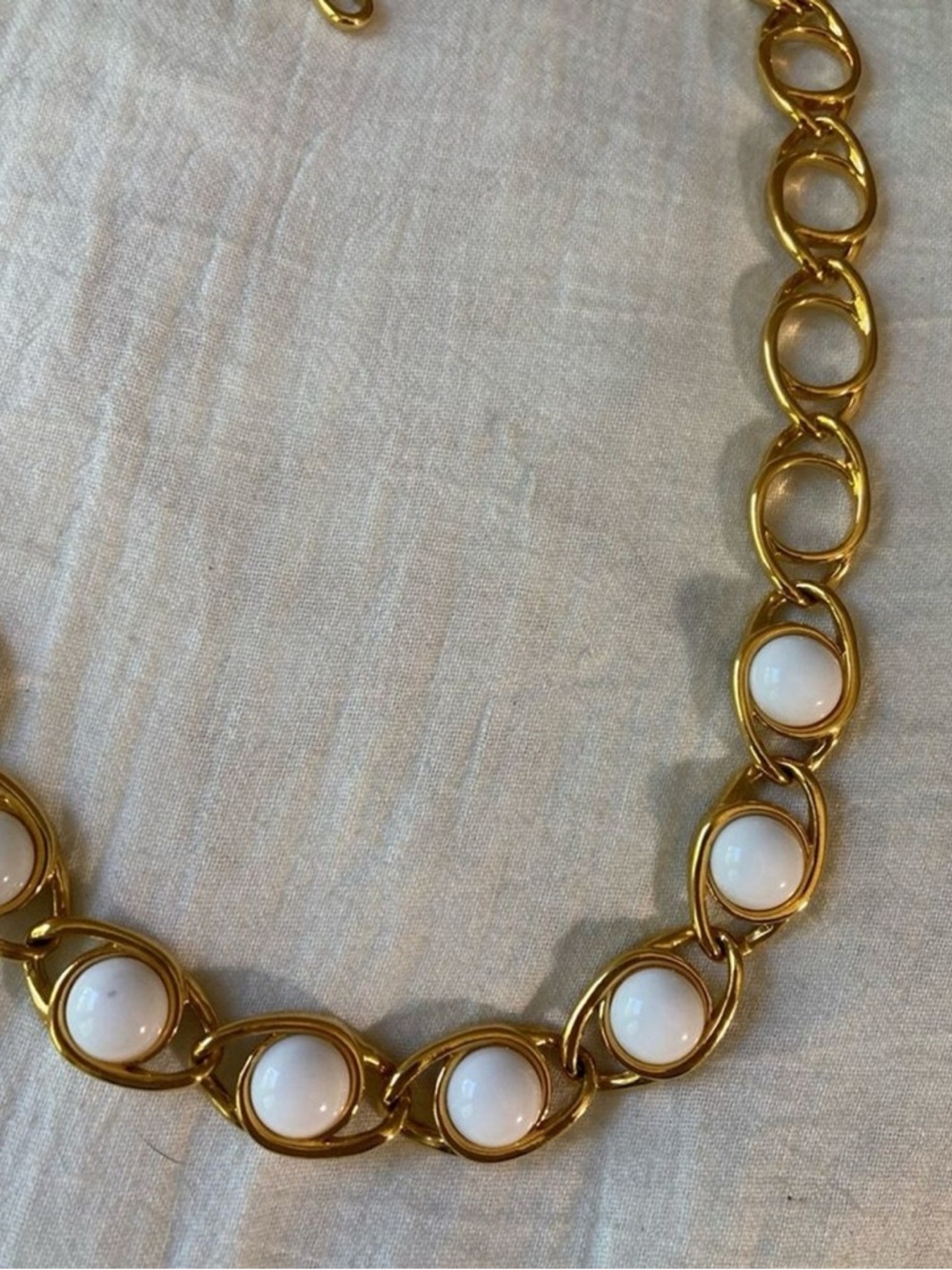 Vintage Napier Faux Pearl Gold-Tone Necklace - Picture 4 of 6